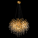 Люстра подвесная с прозрачными стеклянными подвесками в форме капель Диаметр 60 см Droplet Chandelier варинант исполнения - 5 | Loft Concept в Саратове