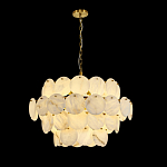 Люстра четырехъярусная с подвесками в форме дисков Cryptocrystalline Stone варинант исполнения - 4 | Loft Concept в Саратове