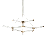 Люстра с геометрической конструкцией из вытянутых цилиндрических плафонов Hex Scaffold  варинант исполнения - 1 | Loft Concept в Саратове