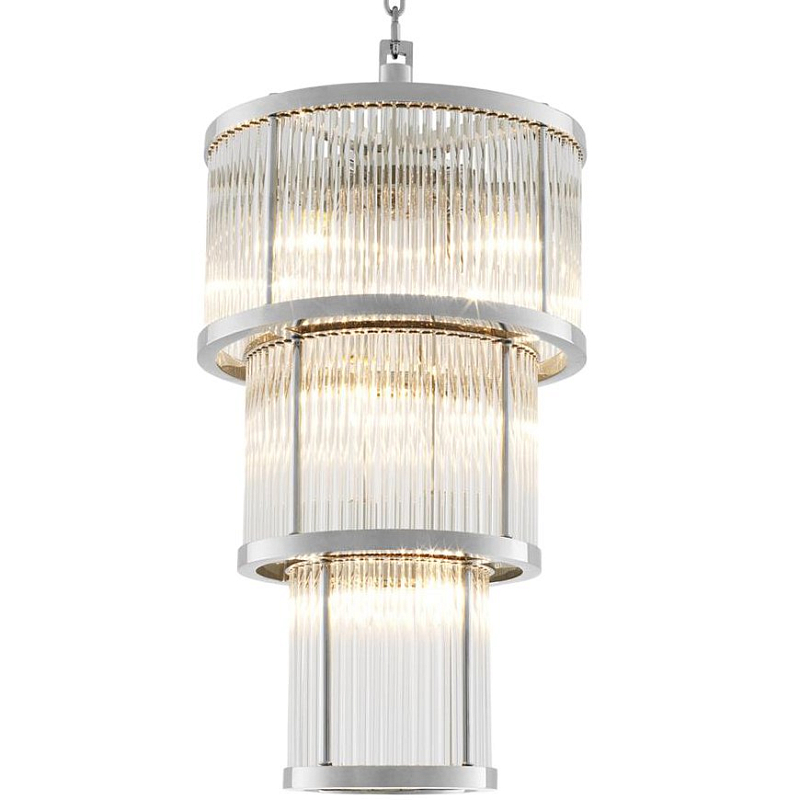 Люстра Chandelier Avery Nickel Никель Прозрачное Стекло в Саратове | Loft Concept 