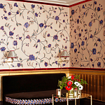 Обои с вышивкой ручной работы Flora Catherine colourway on Liso Pearl wool sateen варинант исполнения - 1 | Loft Concept в Саратове