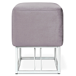 Пуф квадратный фиолетовый велюр на белом металлическом основании Celeste Purple варинант исполнения - 2 | Loft Concept в Саратове