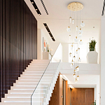 Каскадная люстра с плафонами в виде круглых пластин из хрусталя Esme Round Plates Chandelier 25 варинант исполнения - 3 | Loft Concept в Саратове