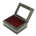 Шкатулка с зеркалом из натурального камня змеевик Stone Casket варинант исполнения - 4 | Loft Concept в Саратове