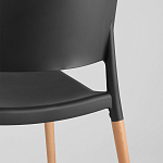 Пластиковый стул на ножках из массива бука Ferret Black 4 шт варинант исполнения - 6 | Loft Concept в Саратове