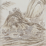 Обои ручная роспись A Thousand Li of Rivers and Mountains Special Colourway on Bleached White dyed silk 2 варинант исполнения - 2 | Loft Concept в Саратове