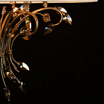 Люстра подвесная круглая с тканевым полупрозрачным абажуром и подвесками 6 ламп Gilded Elegance варинант исполнения - 7 | Loft Concept в Саратове