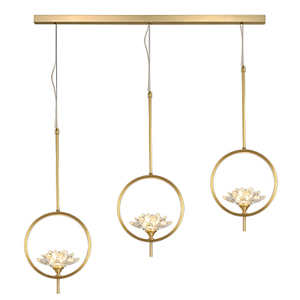 Светильник Хрустальные Цветы Лотоса Lotus flower Clear Glass lamp 3