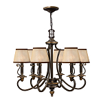 Люстра бронзового цвета с бежевыми абажурами из органзы в классическом стиле Hinkley варинант исполнения - 8 | Loft Concept в Саратове