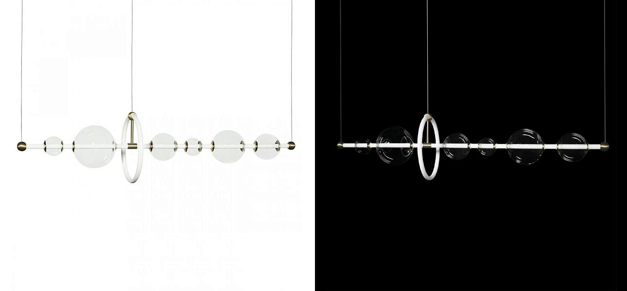 Люстра светодиодная линейная Iona Necklace белая 120 см Люстра светодиодная линейная Iona Necklace белая 120 см - Loft-Concept в Саратове