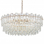 Круглая люстра с хрустальными подвесками на золотистом каркасе Gorgeous Crystal Light варинант исполнения - 10 | Loft Concept в Саратове