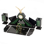 Настольный канцелярский набор из нефрита с декором в виде орла Golden Eagle варинант исполнения - 2 | Loft Concept в Саратове