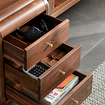 Стол рабочий округлой формы с 3-мя ящиками  Working Moonnut Table варинант исполнения - 5 | Loft Concept в Саратове