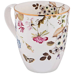 Кружка белая из фарфора с рисунком цветов 400 мл Garden Whisper Porcelain Set  варинант исполнения - 1 | Loft Concept в Саратове
