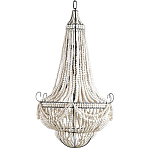 Люстра каплевидной формы украшенная белыми бусинами Wooden Beads White Chandelier варинант исполнения - 2 | Loft Concept в Саратове