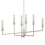 Люстра с 6-ю белыми матовыми плафонами из стекла в форме цилиндра Longitude варинант исполнения - 5 | Loft Concept в Саратове