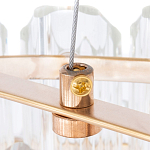 Люстра подвесная многослойная с прозрачными хрустальными трубками и золотистым каркасом Hexagon Tube Light варинант исполнения - 4 | Loft Concept в Саратове