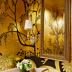 Обои ручная роспись в стиле Арт-деко Rateau Original colourway on Deep Rich Gold gilded paper варинант исполнения - 2 | Loft Concept в Саратове