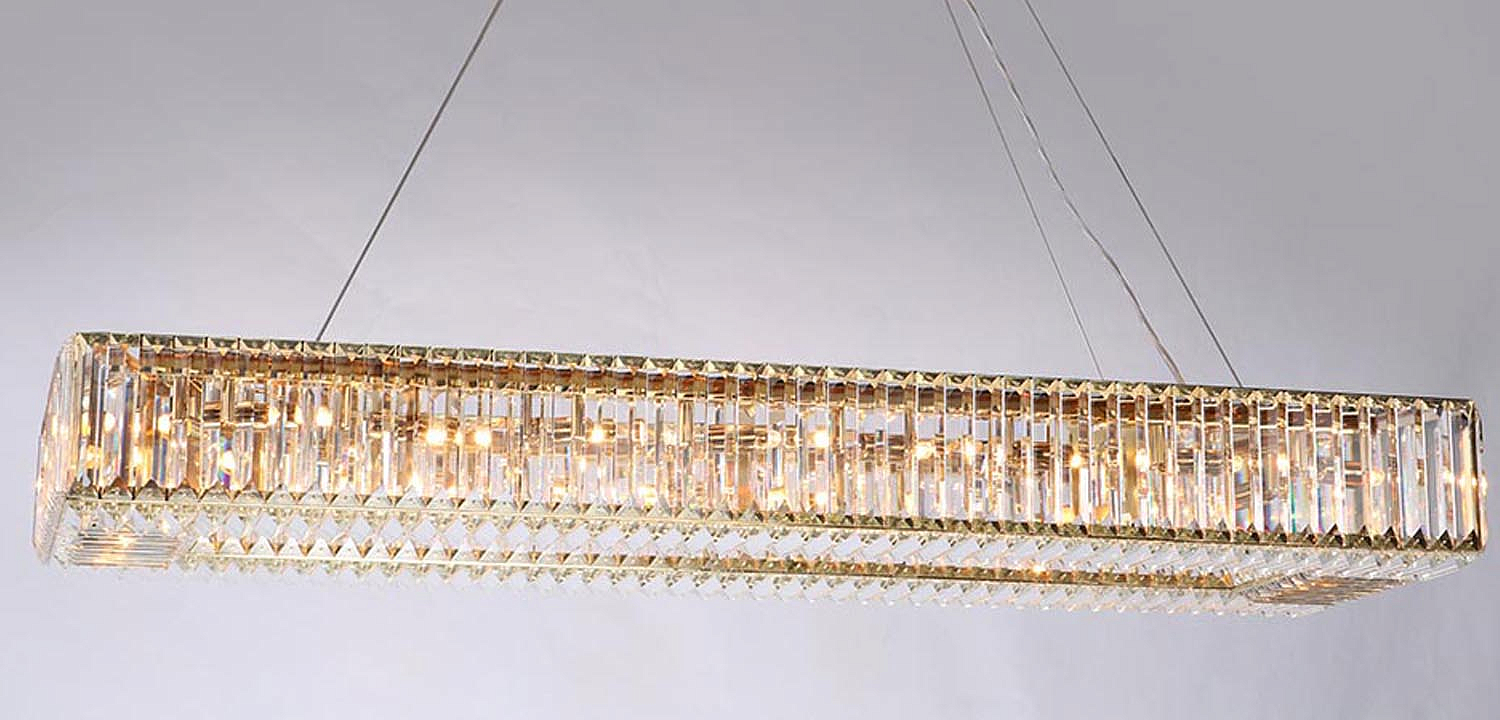 Люстра Darleen Crystal Gold Rectangular Chandelier Люстра Darleen Crystal Gold Rectangular Chandelier - Loft-Concept в Саратове