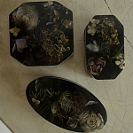 Шкатулка из эпоксидной смолы с цветами черная Epoxy Resin Square Box Black варинант исполнения - 2 | Loft Concept в Саратове