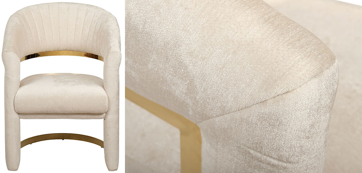 Полукресло Valbonne Chair cream velour Полукресло Valbonne Chair cream velour - Loft-Concept в Саратове