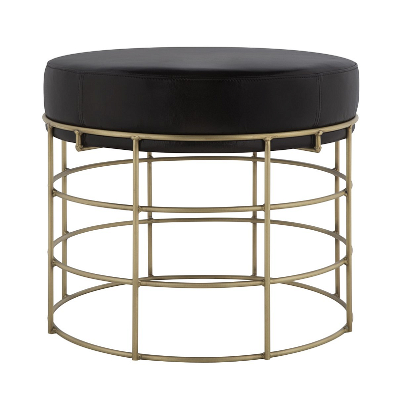 Пуф Cage Rods Gold 60 Золотой Черный Пуф Cage Rods Gold 60 Золотой Черный в Саратове | Loft Concept