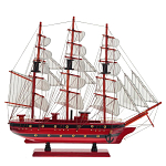 Декоративная модель деревянного красного парусника в подарочной упаковке With The low варинант исполнения - 1 | Loft Concept в Саратове