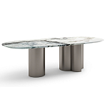 Стол обеденный мраморный с колоннами Marble Column Table варинант исполнения - 3 | Loft Concept в Саратове