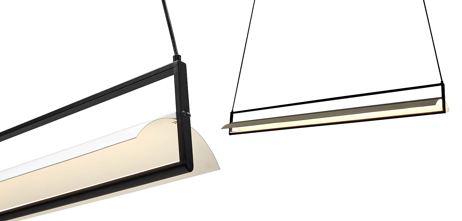 Дизайнерский линейный подвесной светильник CANVAS LINEAR RECTANGULAR HANGING LAMP Дизайнерский линейный подвесной светильник CANVAS LINEAR RECTANGULAR HANGING LAMP - Loft-Concept в Саратове