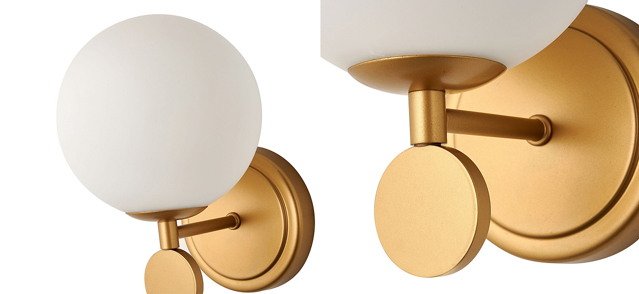 Бра с белым круглым плафоном Glowing Clouds Gold Бра с белым круглым плафоном Glowing Clouds Gold - Loft-Concept в Саратове