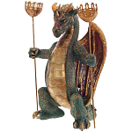 Подсвечник в виде дракона Dragon Candlestick Green Gold варинант исполнения - 3 | Loft Concept в Саратове