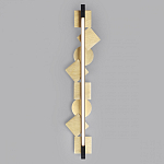 Бра вертикальное черного цвета с золотыми кругами и квадратами Gravyura варинант исполнения - 3 | Loft Concept в Саратове