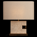 Настольная лампа с прямоугольным основанием из натурального камня c тканевым абажуром Lapis Tiburtinus варинант исполнения - 2 | Loft Concept в Саратове