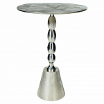 Кофейный столик с рельефной столешницей из металла Aplika Silver варинант исполнения - 1 | Loft Concept в Саратове