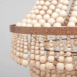 Многоярусная люстра украшенная круглыми деревянными бусами Wooden Beads Chandelier L варинант исполнения - 2 | Loft Concept в Саратове