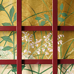 Обои ручная роспись The Plain of Musashi Original colourway on painted Xuan paper with gold ombre варинант исполнения - 2 | Loft Concept в Саратове