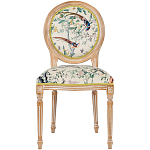 Стул из массива бука бежевый с изображением птиц и цветов Beige Green Chinoiserie Birds Garden Chair варинант исполнения - 1 | Loft Concept в Саратове