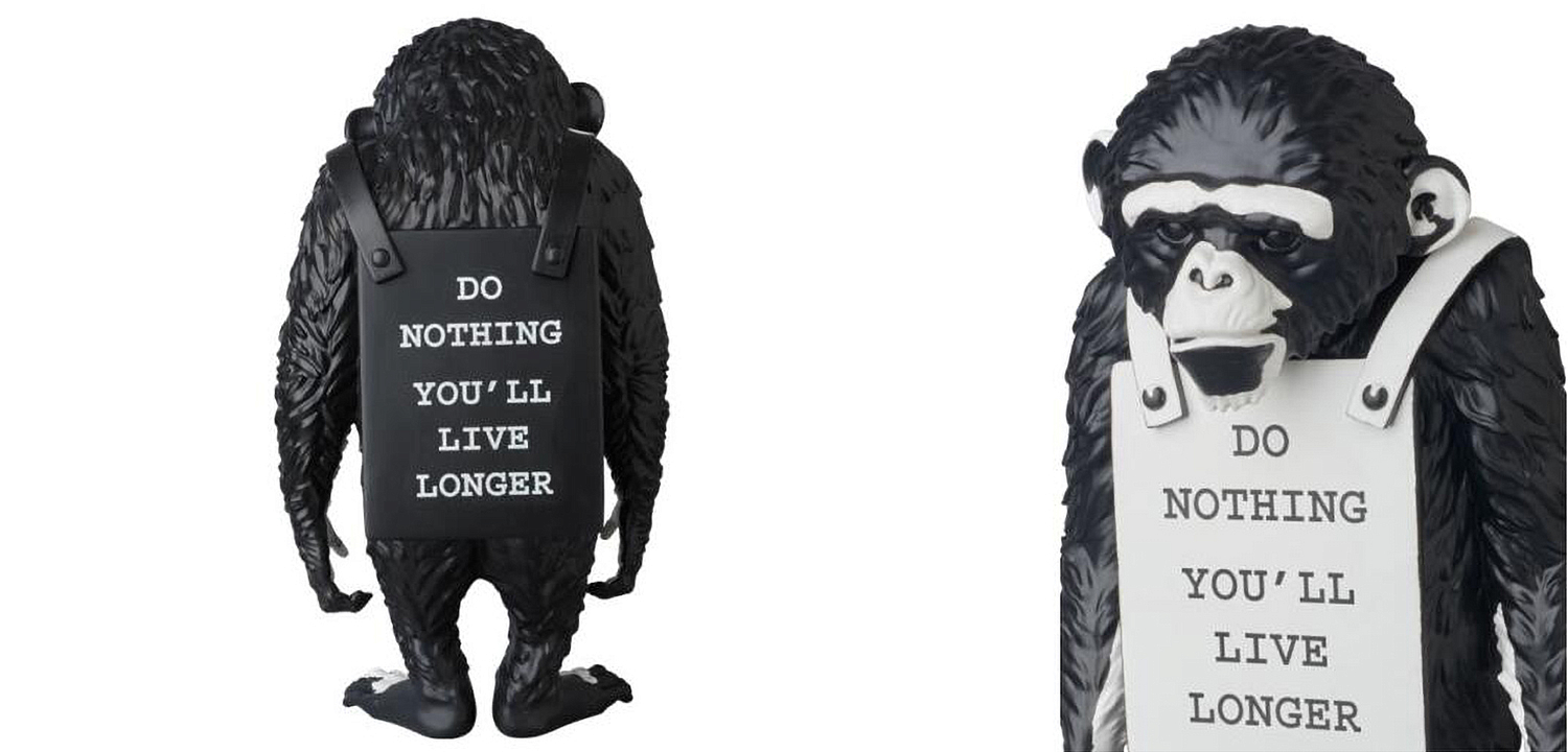Статуэтка Banksy Lying Monkey Black and White Статуэтка Banksy Lying Monkey Black and White - Loft-Concept в Саратове