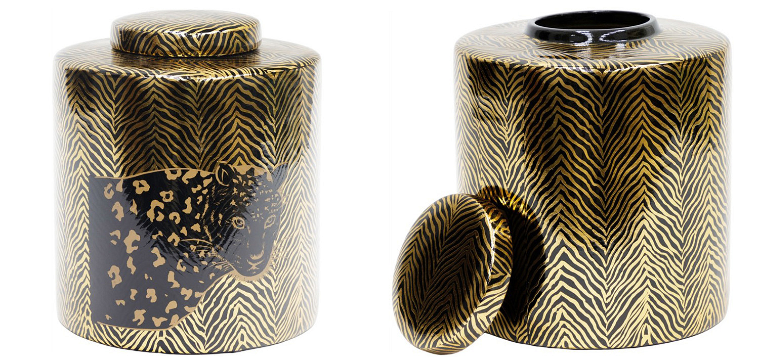 Ваза Leopard Vase black and gold 25 Ваза Leopard Vase black and gold 25 - Loft-Concept в Саратове