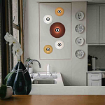 Бра с круглым белым плафоном и черной центральной деталью Natural Harmonie  варинант исполнения - 2 | Loft Concept в Саратове