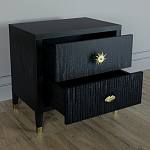 Тумба прикроватная с двумя ящиками Elsa Dreams Black варинант исполнения - 2 | Loft Concept в Саратове