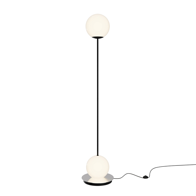 Напольный торшер светодионый Twins 3000К 20Вт Белый Черный в Саратове | Loft Concept 