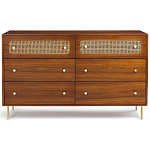 Комод с 6-ю ящиками с декором из ротанга Degarmo Chest of Drawers варинант исполнения - 2 | Loft Concept в Саратове