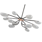 Люстра черного цвета с 12-ю прозрачными плафонами овальной формы Iona chandelier варинант исполнения - 3 | Loft Concept в Саратове