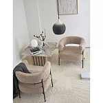 Кресло полукруглое мягкое с буклированной обивкой Armchair with Boucle Upholstery варинант исполнения - 7 | Loft Concept в Саратове