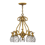 Люстра цвета латунь с 5-ю плафонами из рельефного стекла в форме ананаса Hinkley варинант исполнения - 2 | Loft Concept в Саратове