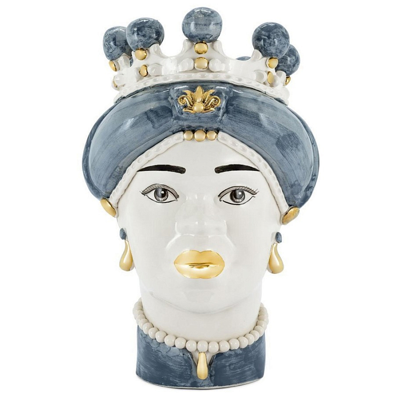 Ваза Vase Moro Lady Medium New Grey Gold Белый Серо-голубой Ваза Vase Moro Lady Medium New Grey Gold Белый Серо-голубой в Саратове | Loft Concept