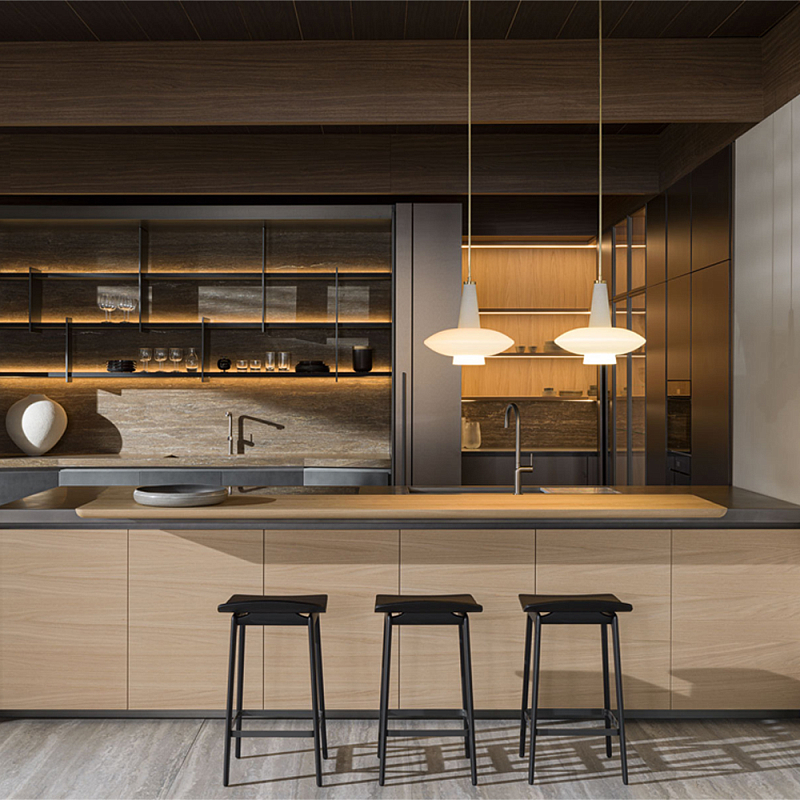 Кухонный гарнитур из массива дерева и металла HI-LINE 6 Dada Engenereed Kitchen Древесина Серый Графит в Саратове | Loft Concept 