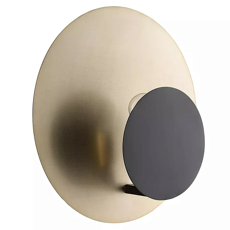 Бра круглое в сочетании золотистого и чёрного цвета Round Sconce Gold and Black Черный Золотой в Саратове | Loft Concept 