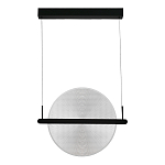 Светодиодный подвесной светильник круглой формы с металлическим черным каркасом Marble Glow варинант исполнения - 4 | Loft Concept в Саратове